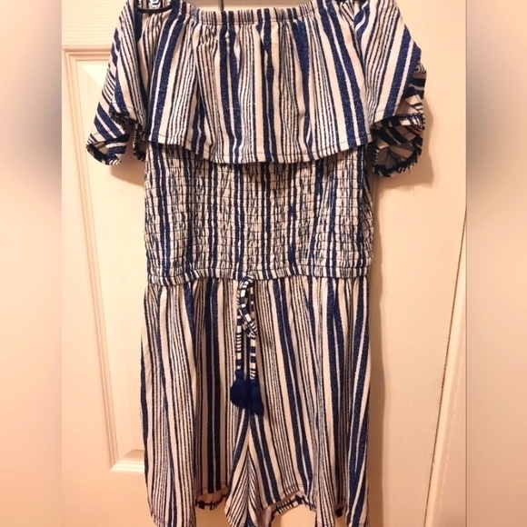 Derek Heart Pants - Striped Romper